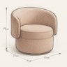 Poltrona Orgânica Bouclé Redonda para Sala Quarto Recepção Confortável Elegante Divani - 9