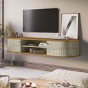 Ver imagem 3 de Rack Suspenso Algarve Tv 75 Polegadas Cor Cumaru e Opala - Madetec