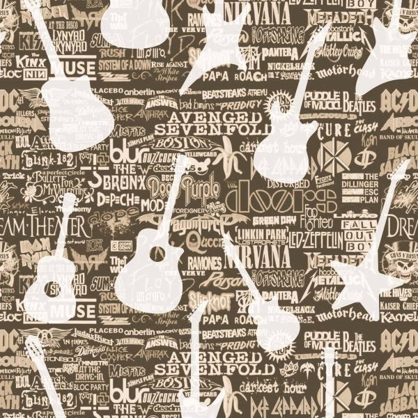 Papel De Parede Adesivo Lavável Musical 9m - 1