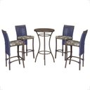 Ver imagem 1 de Mesa Bistrô e 4 Banquetas Roma Marrom Corda Náutica Estofado 6 Trama Original