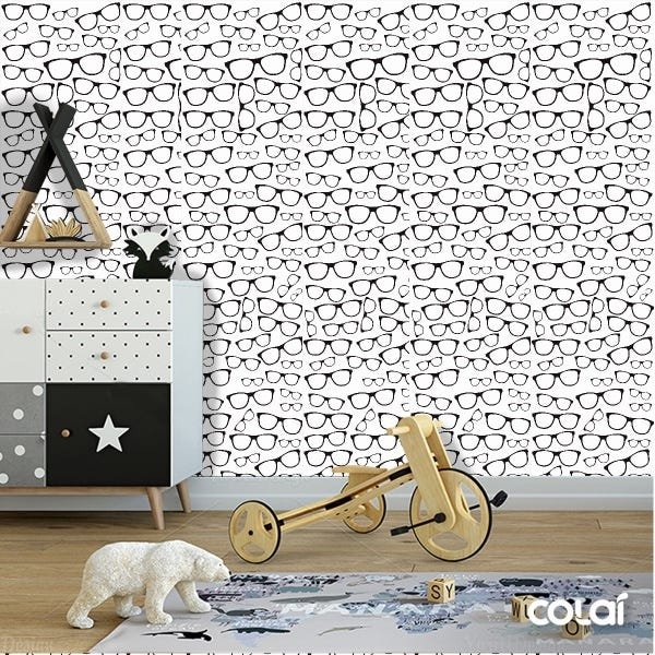 Papel De Parede Adesivo Lavável Óculos 9m - 5