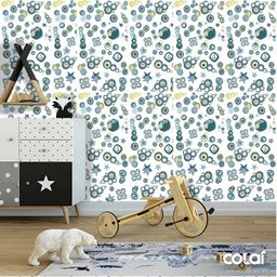 Papel De Parede Adesivo Lavável Circulares 9m - 5