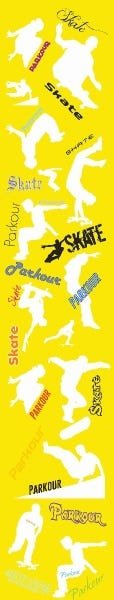 Papel De Parede Adesivo Lavável Skate Fundo Amarelo 6m - 7
