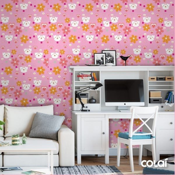 Papel De Parede Adesivo Lavável Primavera Fundo Verde 3m - 2