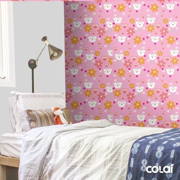 Papel De Parede Adesivo Lavável Primavera Fundo Verde 3m - 3