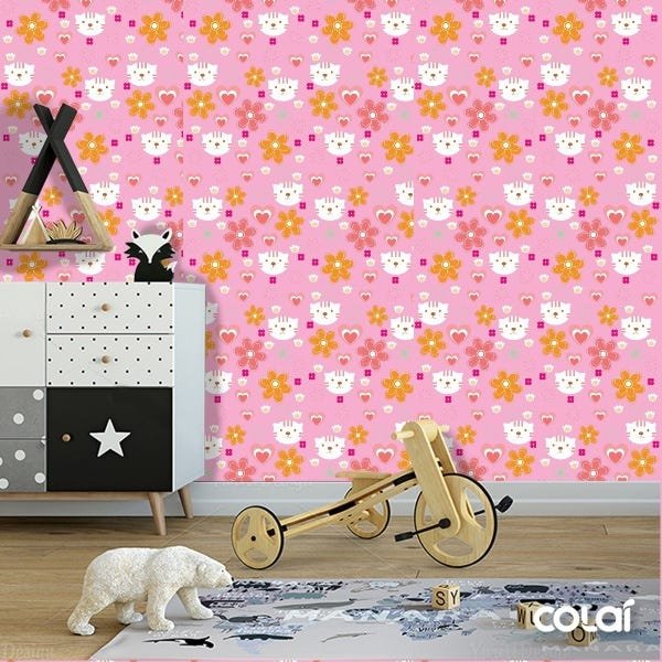 Papel De Parede Adesivo Lavável Primavera Fundo Verde 3m - 5