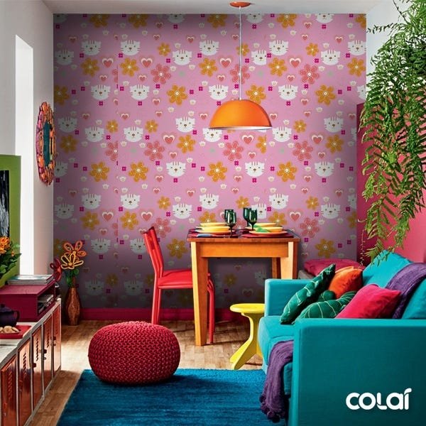 Papel De Parede Adesivo Lavável Primavera Fundo Verde 3m - 6