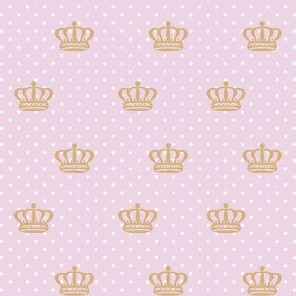 Papel de Parede Adesivo Lavável Coroa com Fundo Roxo 15m - 1