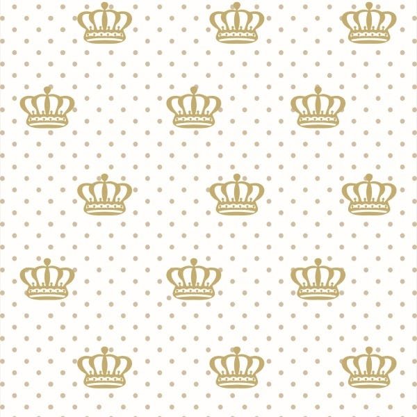 Papel de Parede Adesivo Lavável Coroa Com Fundo Branco 12m - 1