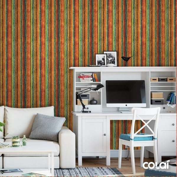 Papel de Parede Adesivo Lavável Ripas Pintadas 9m - 2