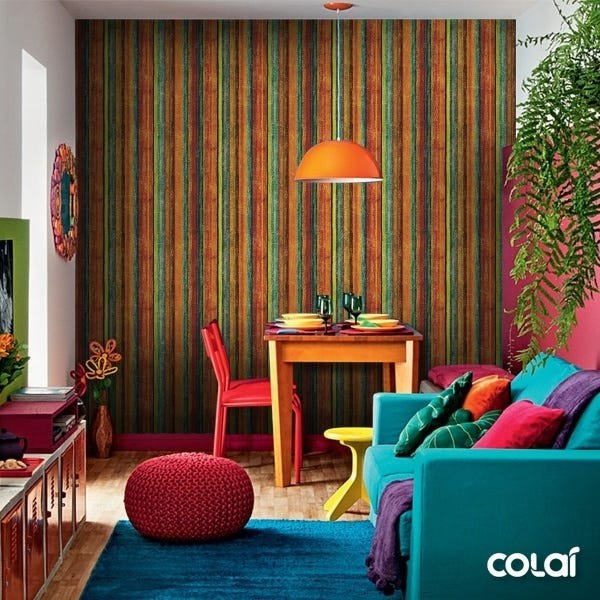 Papel de Parede Adesivo Lavável Ripas Pintadas 9m - 4