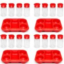 Ver imagem 1 de Kit 4 Porta Condimentos para Restaurantes e Lanchonetes 4 Frascos Vermelho