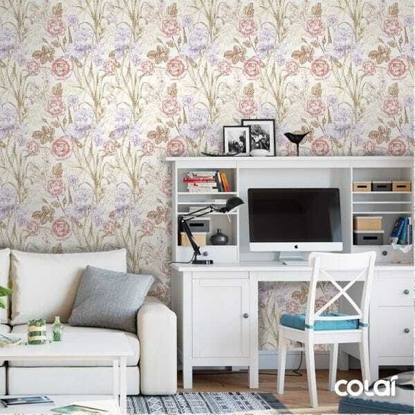 Papel De Parede Adesivo Lavável Quadro De Rosas 18m - 2