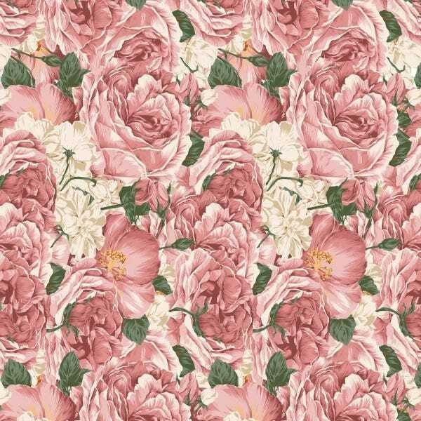 Papel De Parede Adesivo Lavável Rosas Silvestres 18m - 1