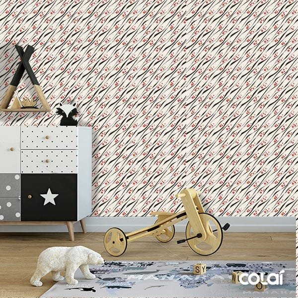 Papel De Parede Adesivo Lavável Cerejas 15m - 6