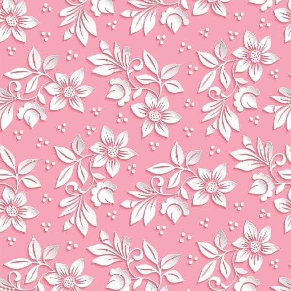 Papel De Parede Lavável Flores Brancas Em Fundo Rosa 15m - 1