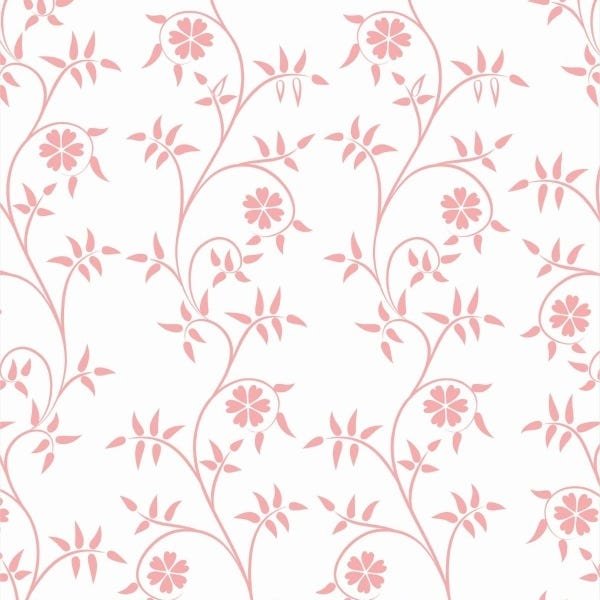 Papel De Parede Adesivo Lavável Jardim Ilustrado Rosa 15m - 1