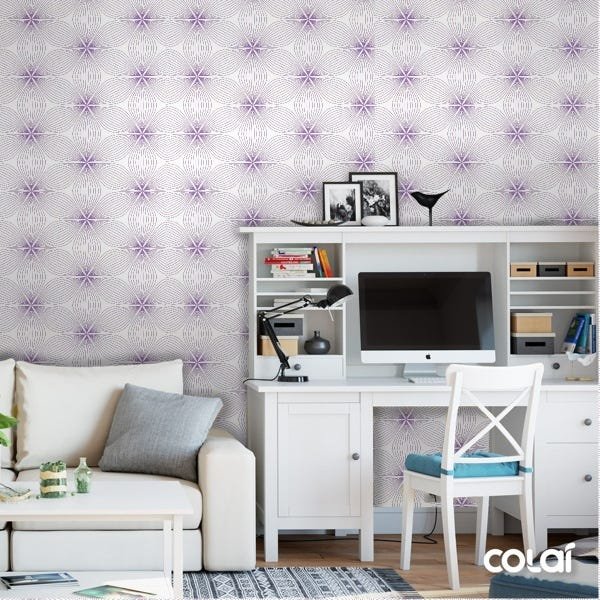 Papel De Parede Adesivo Lavável Lírio Roxo 6m - 2