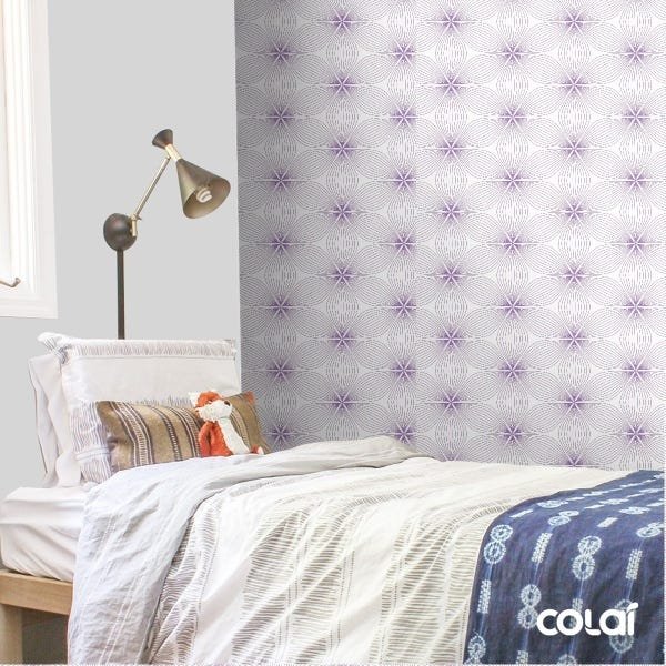 Papel De Parede Adesivo Lavável Lírio Roxo 6m - 3