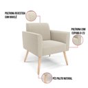 Ver imagem 4 de Namoradeira e 2 Poltronas Pé Palito Natural Marisa Bouclê D03 - D’Rossi