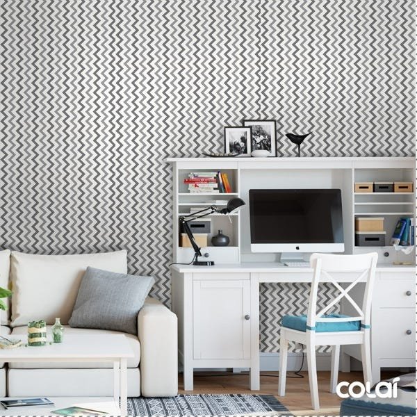 Papel De Parede Adesivo Lavável Chevron Verticais 15m - 4