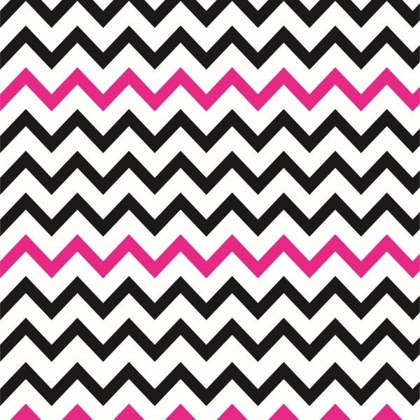 Papel De Parede Lavável Chevron Pretas E Rosas 15m - 1