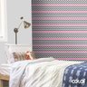 Papel De Parede Lavável Chevron Pretas E Rosas 15m - 3