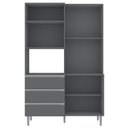 Ver imagem 5 de Armário de Cozinha Compacta 120cm 4 Portas Livia Cinza - AJL Móveis