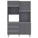 Ver imagem 6 de Armário de Cozinha Compacta 120cm 4 Portas Livia Cinza - AJL Móveis