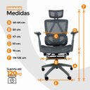 Ver imagem 5 de Cadeira de Escritório Presidente Executiva Oficial Titan - Cinza - 2