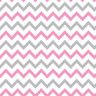 Papel De Parede Lavável Chevron Cinzas E Rosas 12m - 1