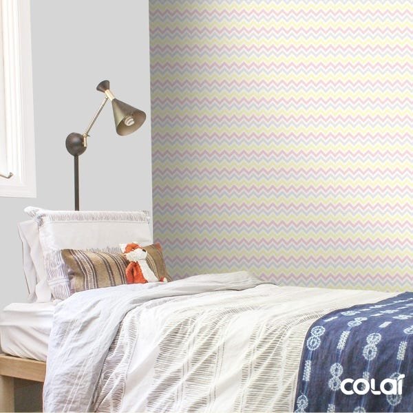 Papel De Parede Lavável Chevron Multicor 12m - 3