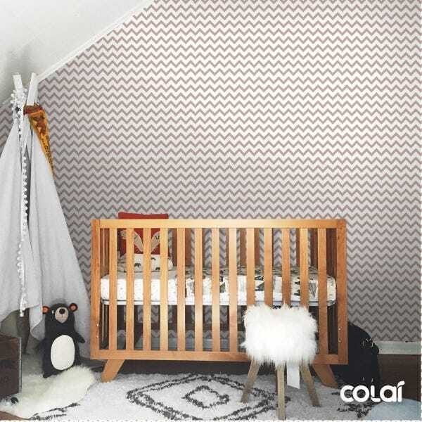 Papel De Parede Lavável Chevron Marrons 12m - 5