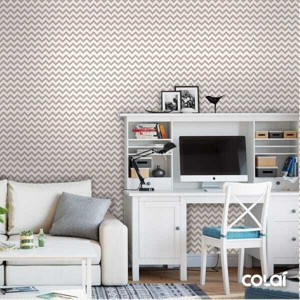 Papel De Parede Lavável Chevron Marrons 12m - 4