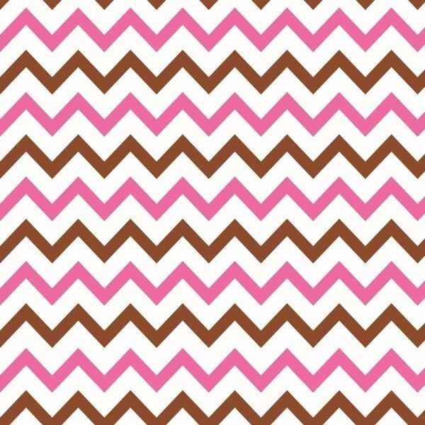 Papel De Parede Lavável Chevron Marrons E Rosas 9m - 1
