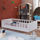 Ver imagem 6 de Cama Juvenil Lara Solteiro com Nichos Escadinha e Colchão em Madeira Baby Mobília Premium - Branco