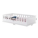 Ver imagem 5 de Cama Juvenil Lara Solteiro com Nichos Escadinha e Colchão em Madeira Baby Mobília Premium - Branco