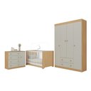 Ver imagem 2 de Quarto de Bebê Completo Berço Americano 3 em 1 Encanto Multimóveis Mp4581 Madeirado/off White