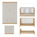 Ver mais imagens de Quarto de Bebê Completo Berço Americano 3 em 1 Encanto Multimóveis Mp4581 Madeirado/off White