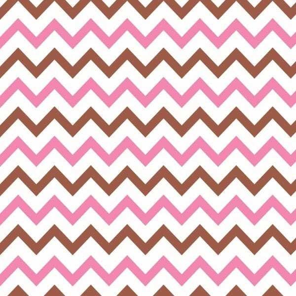 Papel De Parede Lavável Chevron Rosas E Marrons 6m - 1