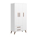 Ver imagem 1 de Guarda Roupa Infantil 3 Portas 2 Gavetas Q-encanto Retrô Branco Qmovi