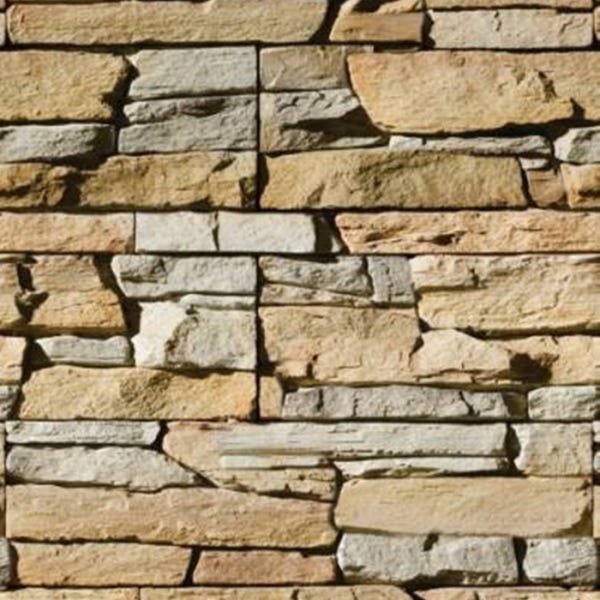 Papel de Parede Adesivo Lavável Pedras Rústicas Claras - 1