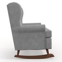 Ver imagem 6 de Poltrona De Amamentação Com Balanço Malu Base De Madeira P02 Suede Cinza - Lyam Decor