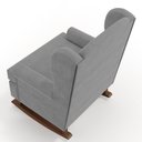 Ver imagem 7 de Poltrona De Amamentação Com Balanço Malu Base De Madeira P02 Suede Cinza - Lyam Decor