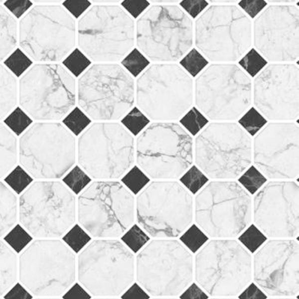 Papel de Parede Lavável Pedra Octagonal Mármore - 1