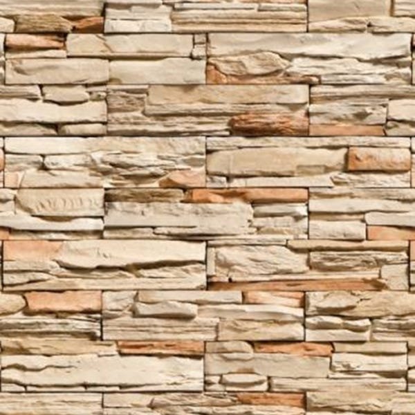 Papel de Parede Lavável Pedra 3D Filete Rosê Desigual - 1