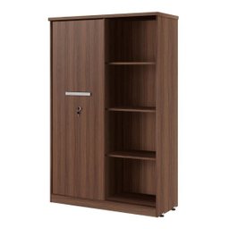 Armário Estante para Escritório 1 Porta de Correr 8 Prateleiras Plata Móveis - 1