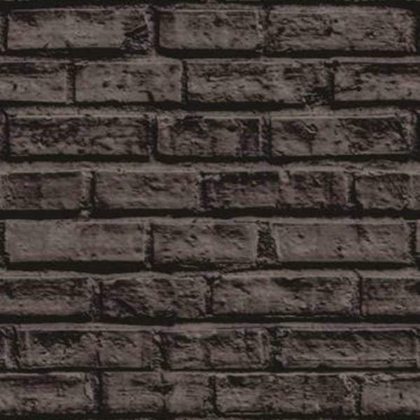 Papel de Parede Adesivo Lavável Tijolo 3D Negro - 1