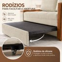 Ver mais imagens de Sofá Cama Casal Oslo 2 Lugares 1,59m Linho Porta Copos Baú - Bege | Courino