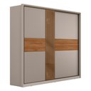 Ver imagem 1 de Guarda Roupa Casal Authentic 2 Portas Deslizantes Nogueira/nude Prime Tx com Vidro Reflecta - Demart